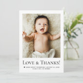 Liefde en Bedankt Baby Foto Geboorteaankondiging Aankondiging (Staand voorkant)