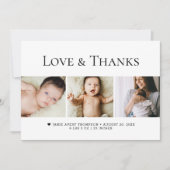 Liefde en Bedankt Baby Foto's Minimale Geboorte (Voorkant)