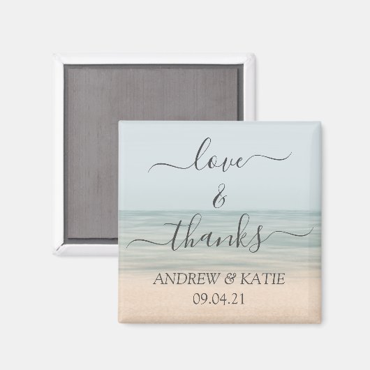 Liefde en Bedankt Beach Front  Hawaiian Wedding Magneet (Voorkant / Achterkant)
