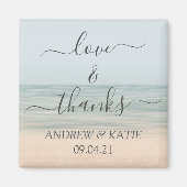 Liefde en Bedankt Beach Front  Hawaiian Wedding Magneet (Voorkant)