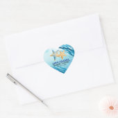 Liefde en Bedankt. Beach Starfish Weddenkers Hart Sticker (Envelop)