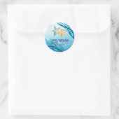 Liefde en Bedankt. Beach Starfish Wedding Ronde Sticker (Tas)