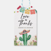 Liefde en Bedankt Bedankt Fiesta Cactus Shower Cadeaulabel (Voorkant)