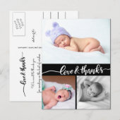 Liefde en Bedankt bij geboorte | Foto Baby Aankondigingskaart (Voorkant / Achterkant)