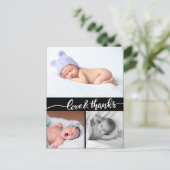 Liefde en Bedankt bij geboorte | Foto Baby Aankondigingskaart (Staand voorkant)