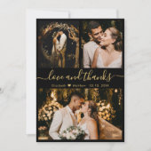 Liefde en Bedankt Black en Gold Weddenschappen Har (Voorkant)