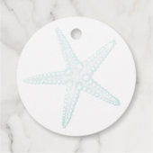 Liefde en Bedankt Blauwe Starfish Beach Wedding Bedankjes Labels (Achterkant)