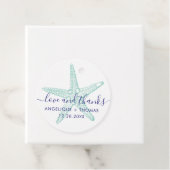 Liefde en Bedankt Blauwgroen strand bruiloft Bedankjes Labels (In situ)