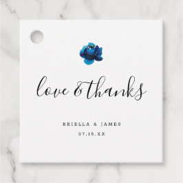Liefde en Bedankt Blue Peony bruiloft dank u Bedankjes Labels