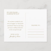 Liefde en Bedankt Blush Gold Foto Bruiloft Dank u Briefkaart (Achterkant)