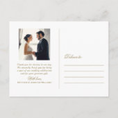 Liefde en Bedankt Blush Gold Foto Bruiloft Dank u Briefkaart (Achterkant)