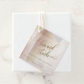 Liefde en Bedankt, Blush, Terracotta Brush Strokes Bedankjes Labels (In situ)