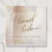 Liefde en Bedankt, Blush, Terracotta Brush Strokes Bedankjes Labels (Voorkant)