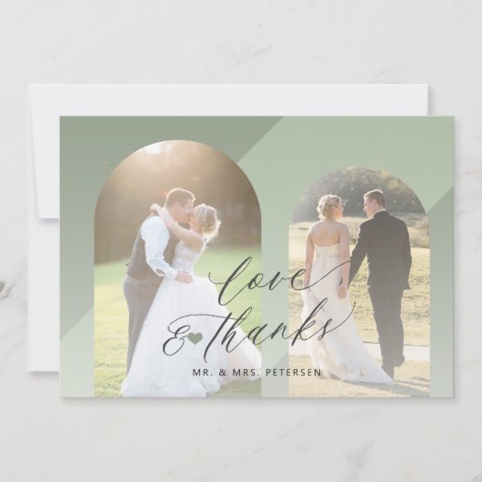 Liefde en bedankt boog foto bruiloft (Voorkant)