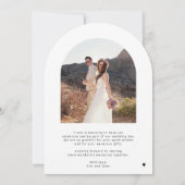 Liefde en bedankt boog foto bruiloft dank je kaart (Achterkant)