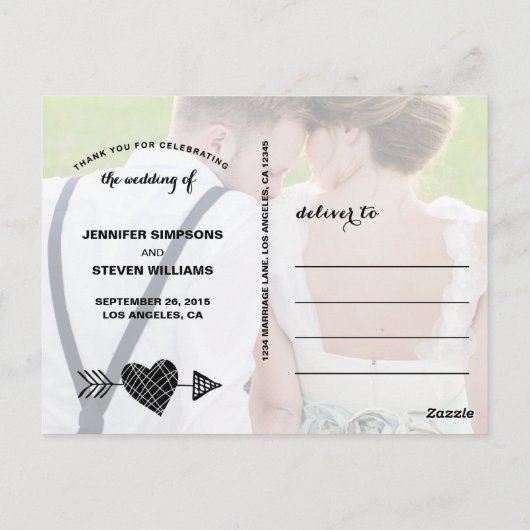 LIEFDE EN BEDANKT BRIEFKAART (Achterkant)