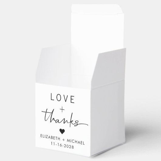 Liefde en Bedankt bruiloft Bedankdoosjes (Geopend)