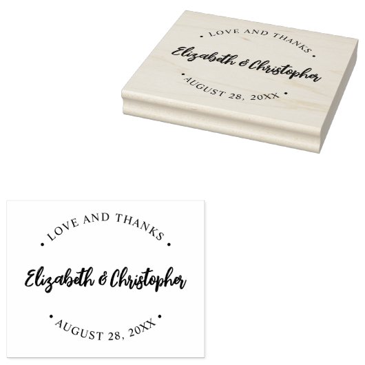 Liefde en bedankt bruiloft Bedankt Aangepast Rubberstempel (Gestempeld)