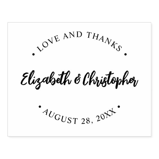 Liefde en bedankt bruiloft Bedankt Aangepast Rubberstempel (Afrduk)