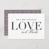 Liefde en bedankt bruiloft bedankt je kaart (Voorkant / Achterkant)