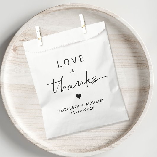 Liefde en Bedankt bruiloft Bedankzakje