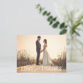 Liefde en Bedankt bruiloft Briefkaart (Staand voorkant)