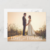 Liefde en Bedankt bruiloft Briefkaart (Voorkant / Achterkant)