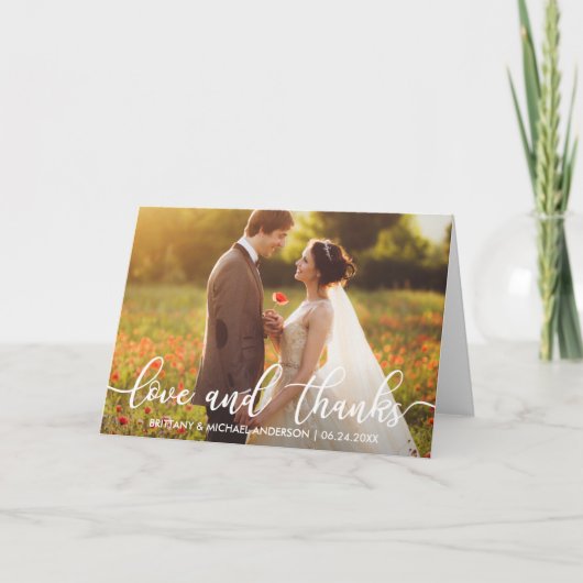 Liefde en Bedankt Bruiloft Dank u Foto Vouw (Voorkant)
