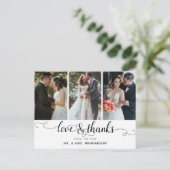 Liefde en Bedankt bruiloft foto collage dank u Briefkaart (Staand voorkant)