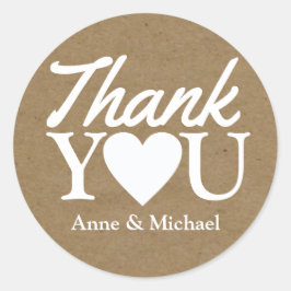 liefde en bedankt bruiloft ronde sticker