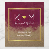 Liefde en bedankt bruiloft wijn-kleur wijn etiket (Enkel label)