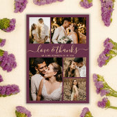 Liefde en Bedankt Burgundy Foto Collage Wedding