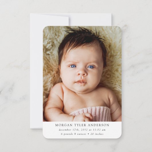 Liefde en Bedankt Calligrafie Foto New Baby (Achterkant)