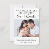 Liefde en Bedankt Calligrafie Foto New Baby (Voorkant)