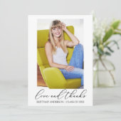 Liefde en Bedankt Calligrafie Inkt Foto Afstuderen (Staand voorkant)