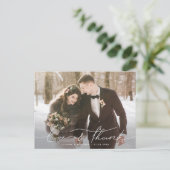 Liefde en Bedankt Casual Manuscript Weddenschap Ha Briefkaart (Staand voorkant)