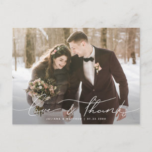 Liefde en Bedankt Casual Manuscript Weddenschap Ha Briefkaart