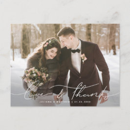 Liefde en Bedankt Casual Manuscript Weddenschap Ha Briefkaart