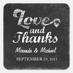 LIEFDE EN BEDANKT Chalkboard GUNST LABELS STICKERS