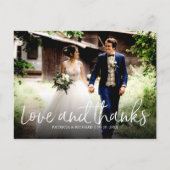 Liefde en Bedankt Chic bruiloft Dank u Foto Briefkaart (Voorkant)