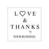 Liefde en Bedankt Citaat met Hart voor Zaken Rubberstempel (Afrduk)