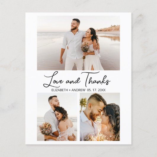 Liefde en Bedankt Collage Wedding Bedankt Flyer (Voorkant)