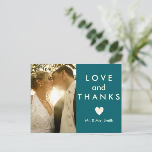 Liefde en Bedankt Dank u Briefkaart (Staand voorkant)