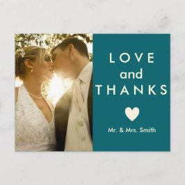 Liefde en Bedankt Dank u Briefkaart