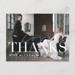 Liefde en Bedankt   Douanenaam & Foto Dank u Briefkaart