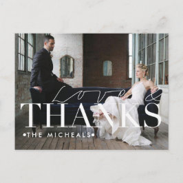 Liefde en Bedankt | Douanenaam & Foto Dank u Briefkaart