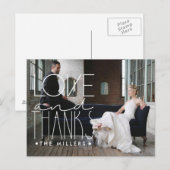 Liefde en Bedankt | Douanenaam & Foto Dank u Briefkaart (Voorkant / Achterkant)