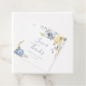 Liefde en Bedankt Dusty Blue Waterverf Floral Bedankjes Labels (In situ)