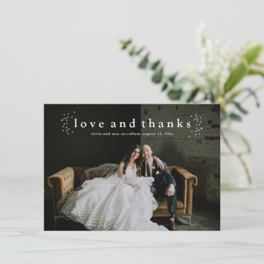 Liefde en Bedankt Eenvoudig fotohuwelijk (Staand voorkant)