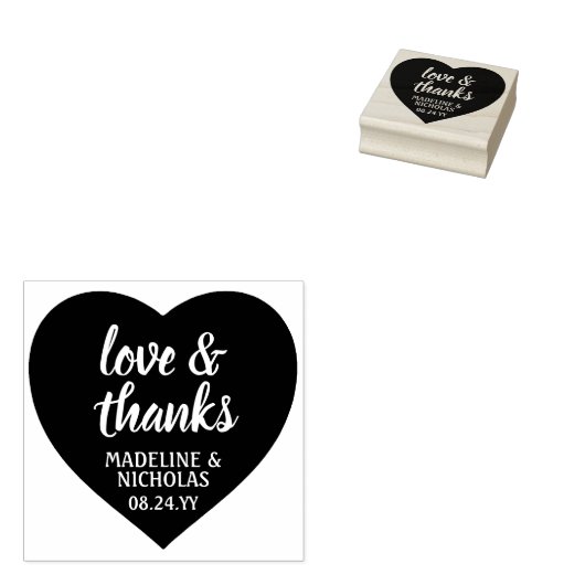 Liefde en Bedankt Eenvoudig harthuwelijk Dank je w Rubberstempel (Gestempeld)